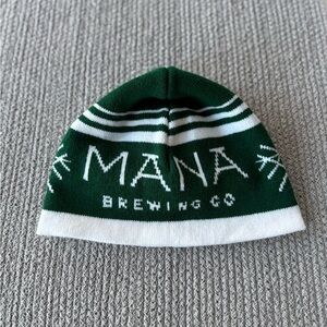 MANA Brewing Co. Emerald Green White Beanie Knit Hat